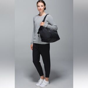 Lululemon Jet Crop Cuffs Trousers Pockets Pants PullOn Cord Preppy Black 12